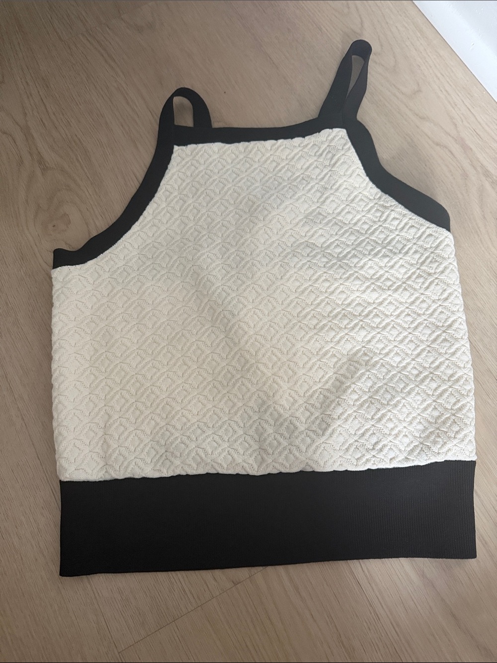 Club Monaco Cream Knit Camisole with Black Trim
